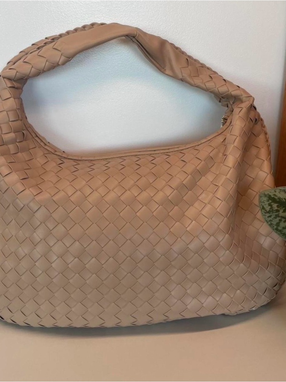Urban Expressions Woven Hobo Bag in Taupe - Picture 2 of 6